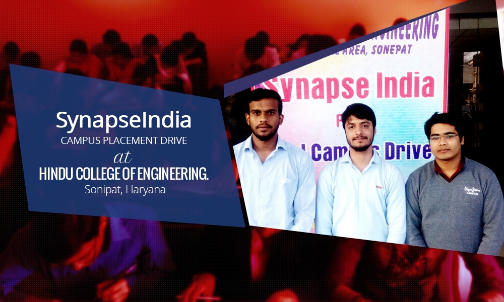 SynapseIndia campus placement drive at HCE, Sonipat